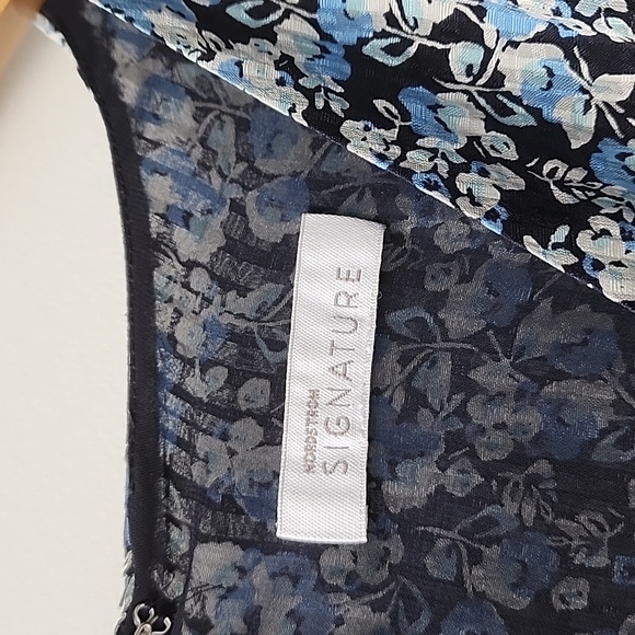 Nordstrom Signature Silk Floral Low Neckline Handkerchief Maxi Dress - Picture 3 of 9